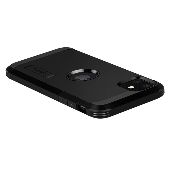 OUTLET Etui Spigen do iPhone 11, Tough Armor, czarne + Szkło hartowane