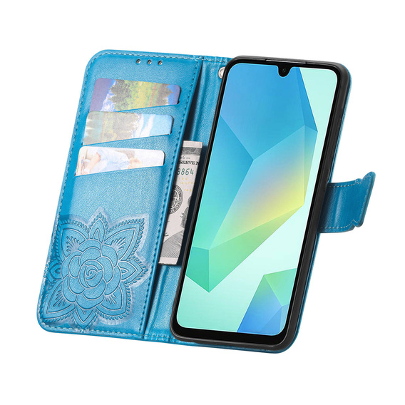 Etui z klapką do Honor Magic 8 Lite, Butterfly, niebieskie