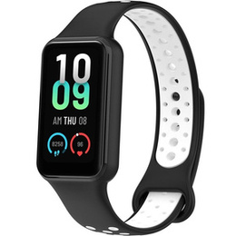 Pasek Silikonowy do Xiaomi Redmi Smart Band 2 / Xiaomi Smart Mi Band 8 Active, Czarny / Biały