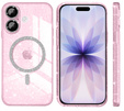 Etui do iPhone 17, ERBORD Glitter MagSafe, różowe