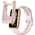 Etui Siliconowe CAT EARS do Huawei Honor Band 6/7, Pink