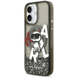 Etui Karl Lagerfeld do iPhone 17, Liquid Glitter Choupette MagSafe, czarne