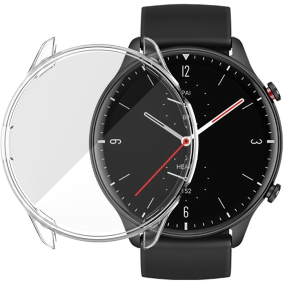 2w1 Etui z Osłoną na Ekran do Amazfit GTR 2, Przezroczyste, Bezbarwne