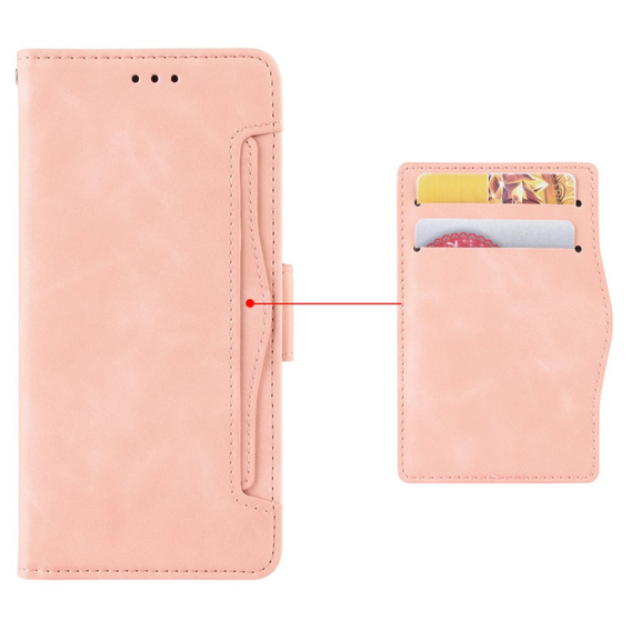 Etui z klapką do T Phone 2 5G, Card Slot, różowe