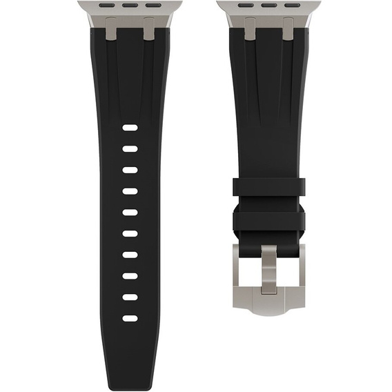 Pasek Silikonowy do Apple Watch 1/2/3/4/5/6/7/8/9/10/11/SE Ultra 1/2/3 42/44/45/46/49mm, Czarny