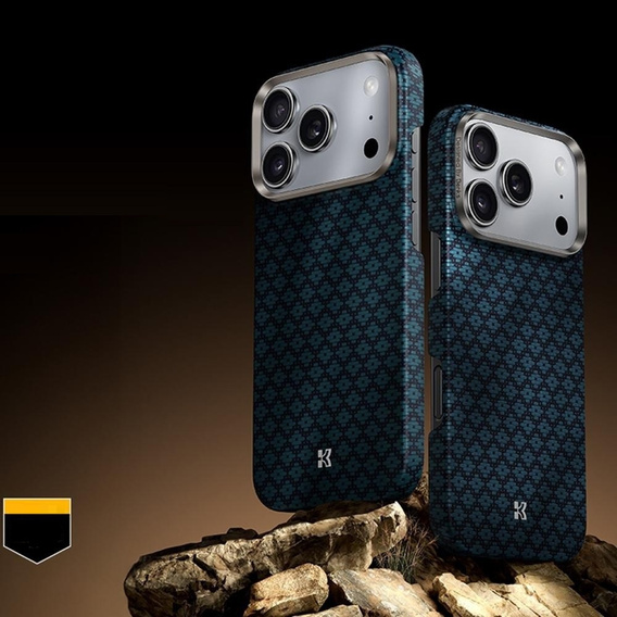 Etui BENKS C1 do iPhone 17 Pro, Kevlar Aramid Fiber, do MagSafe – niebieskie