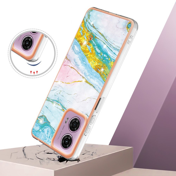 Etui ochronne do Motorola Moto G24 / G24 Power / G04, Marble Slim Case, niebieskie