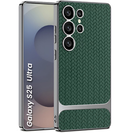 Etui do Samsung Galaxy S25 Ultra, GKK Woven Leather, zielone