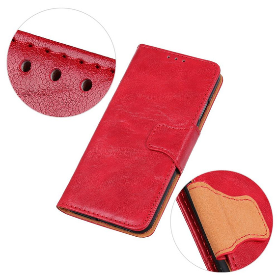 Skórzane Etui Wallet do Samsung Galaxy A50/A50S/A30S, czerwone