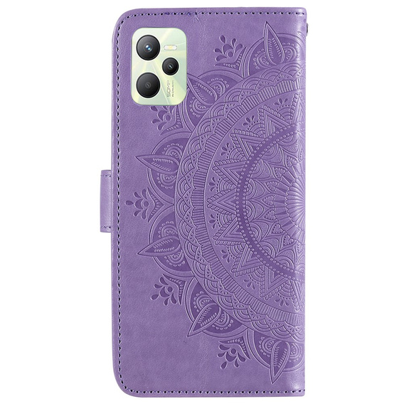 Etui z klapką do Realme C35, Mandala, fioletowe