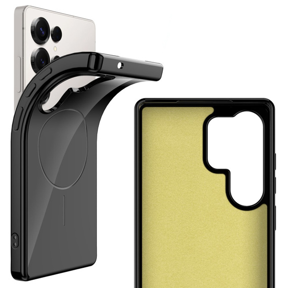 Etui do Samsung Galaxy S25 Ultra z paskiem, magnetyczne MagSafe  – czarne