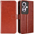 Etui z klapką do Oppo Reno 11F 5G, Crazy Horse Wallet, brązowe