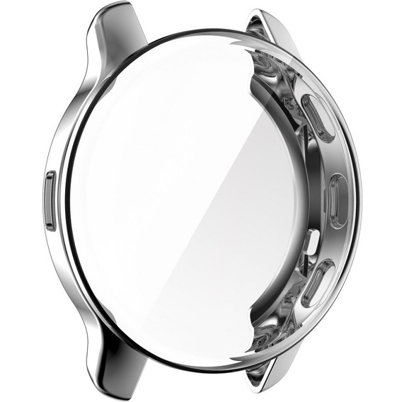 2w1 Etui z Osłoną Silikonową na ekran do Garmin Venu 2 Plus, Srebrne