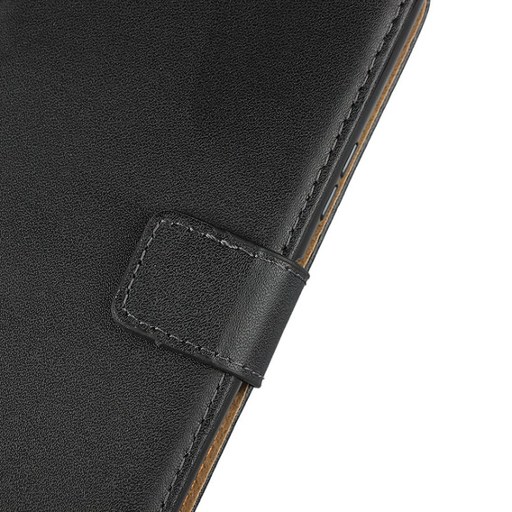 Etui z klapką do Sony Xperia 10 II, Case Genuine Leather, czarne