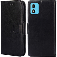 Etui z klapką do TCL 305i, PU Leather Wallet Case, czarne