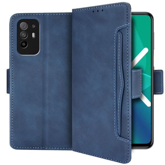 Etui z klapką do Oppo A94 5G/Reno5 Z, Card Slot, niebieskie