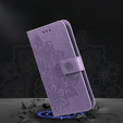 Zestaw Etui z klapką do Samsung Galaxy A54 5G, portfel Mandala i kwiaty, fioletowe + szkło