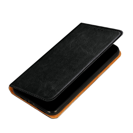 Etui do Samsung Galaxy A54 5G, skórzane book case, czarne + szkło