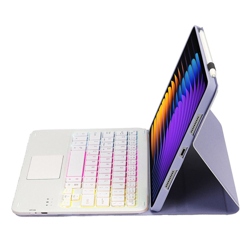 Etui z podświetlaną klawiaturą bluetooth touchpad do Xiaomi Pad 7 / Xiaomi Pad 7 Pro, Fioletowe