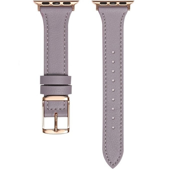 Pasek Skórzany do Apple Watch 1/2/3/4/5/6/7/8/9/10/11/SE 38/40/41/42mm, Fioletowy