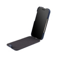 Etui MELKCO z klapką do iPhone 17 Pro, skórzane, flip, niebieskie