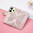 Etui z klapką do Xiaomi Redmi Note 14 4G, Butterfly, różowe rose gold