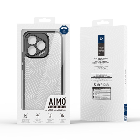 Etui Dux Ducis Aimo Series do Honor 400 Lite, matowa ochrona - przezroczyste / czarne