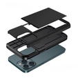 Etui do iPhone 15 Pro, Sliding Card Holder, czarne
