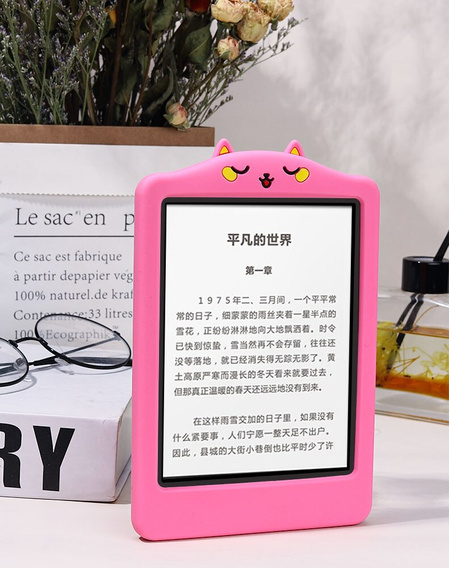 Etui do Kindle Paperwhite 4, Silicon Case Cat, Różowy