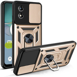 Etui pancerne do Motorola Moto E13, CamShield Slide, złote