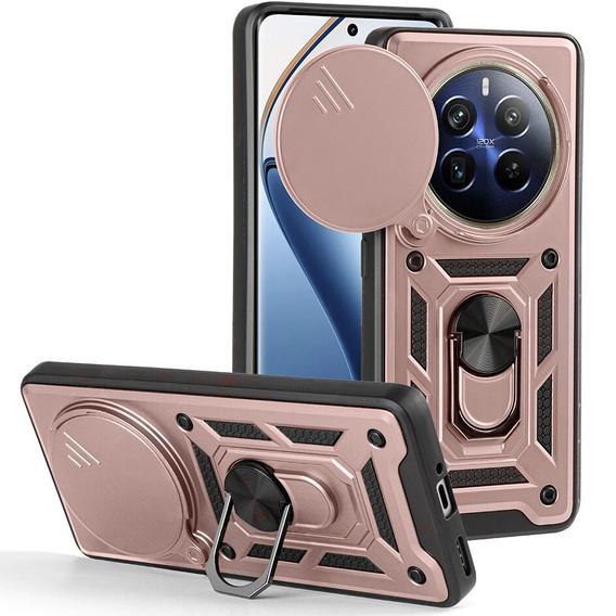 Etui pancerne do Realme 12 Pro 5G / 12 Pro+ 5G, CamShield Slide, różowe