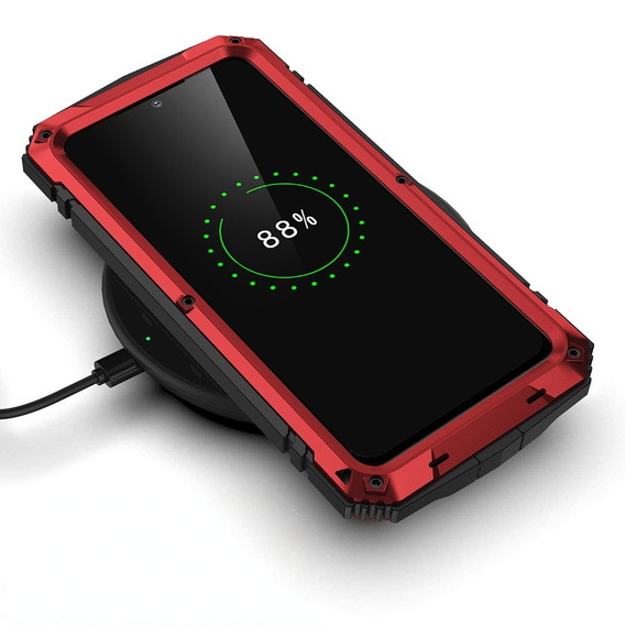 Etui Defender Kickstand do Samsung Galaxy S22 5G, czerwone