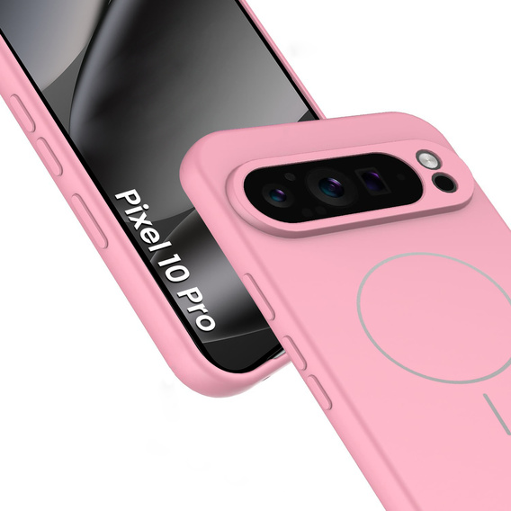 Etui do Google Pixel 10 / 10 Pro, do MagSafe, silikonowe, różowe