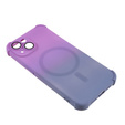Etui silikonowe do iPhone 14 Plus, Gradient Magnetic, do MagSafe, fioletowe / szare