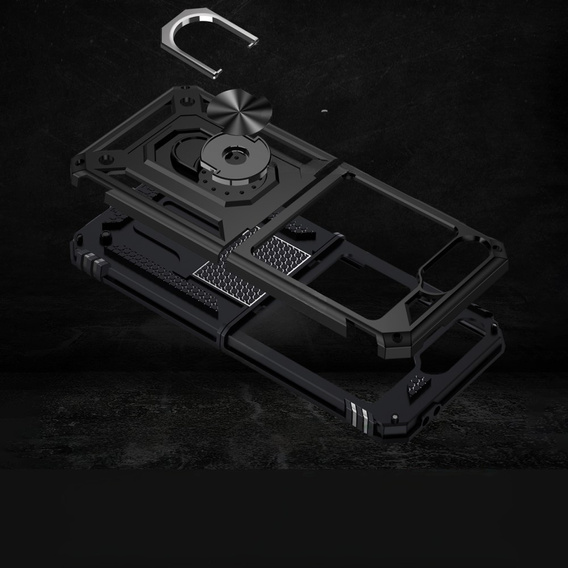 Etui pancerne do Samsung Galaxy Z Flip7 FE / Z Flip6, Nox Case Ring, czarne