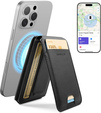 Magnetyczny portfel SURITCH z lokalizatorem Find My, NFC i podstawką – czarny