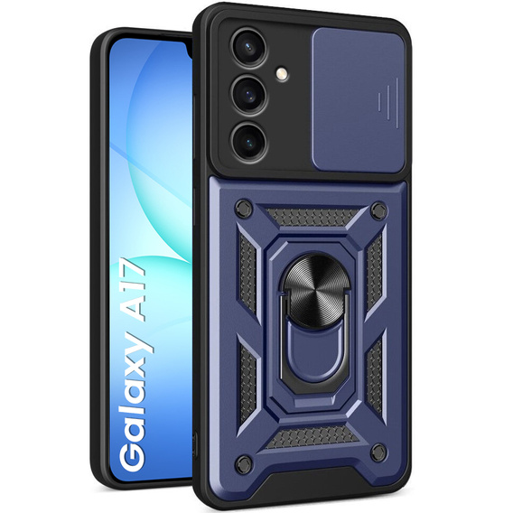 Etui pancerne do Samsung Galaxy A17 5G, CamShield Slide, niebieskie