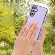 Etui skórzane do Samsung Galaxy A25 5G, Obudowa Lychee leather Case, fioletowe + Szkło 9H