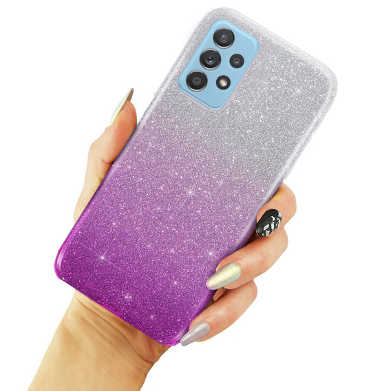 Etui Glitter Case do Samsung Galaxy A13 4G, Silver/Purple