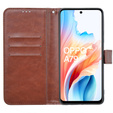 Etui z klapką do Oppo A79 5G, Crazy Horse Wallet, brązowe