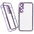 Etui do Samsung Galaxy S21, Magnetic Dual Glass, fioletowe