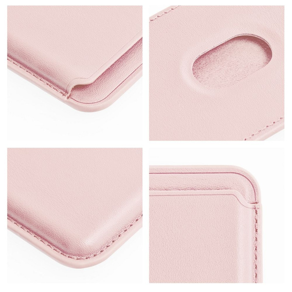 Portfel magnetyczny na karty do iPhone 12 / 13 / 14 / 15 / 16, Leather Mag Wallet, kompatybilny z MagSafe – różowy