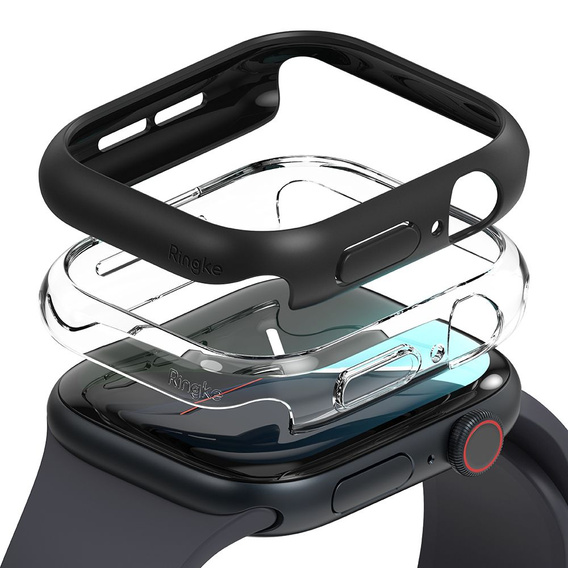 Etui Ringke Slim do Apple Watch 10/11 46MM, 2-Pack, Przezroczyste / Czarne