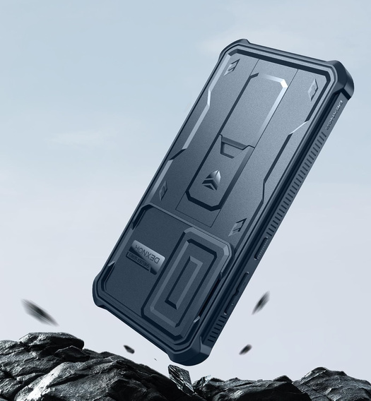 Etui pancerne do Samsung Galaxy S24 FE, Dexnor Full Body (Two Frames), granatowe