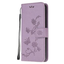 Etui z klapką do Samsung Galaxy A22 LTE, Butterfly, jasnofioletowe