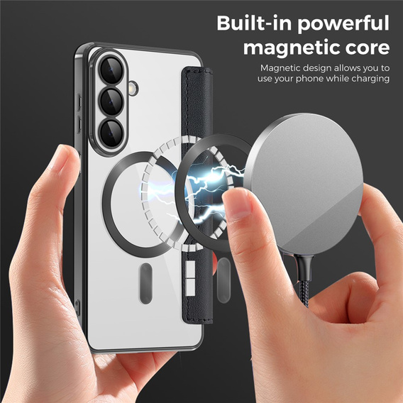 Etui z klapką do Samsung Galaxy S26, RFID Wallet MagSafe z ochroną aparatu, czarne