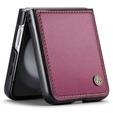 Etui do Samsung Galaxy Z Flip7 FE / Z Flip6, CASEME Litchi Leather, czerwone