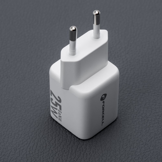 Forcell F-Energy Mini GaN III VT-25B 25W, kompaktowa ładowarka z podwójnym portem - biała