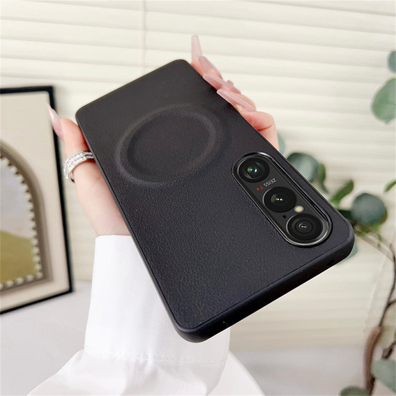 Etui do Sony Xperia 1 VI, Leather Hybrid MagSafe, czarne