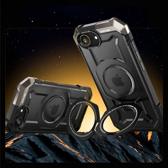 Etui Supcase do iPhone 16E, Unicorn Beetle Grip Mag, Czarne